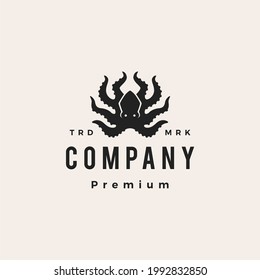 kraken octopus hipster vintage logo vector icon illustration