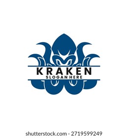 Modelo de vetor de design de logotipo de polvo Kraken