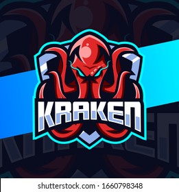 kraken octopus mascot esport lgoo design