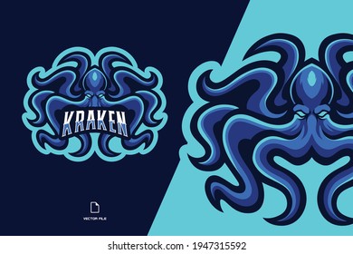 Kraken octopus mascot esport logo illustration for a game team