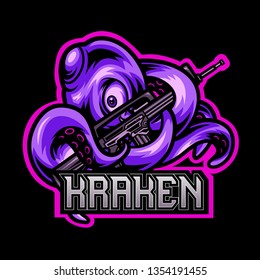 kraken/ octopus mascot logo design for sport team