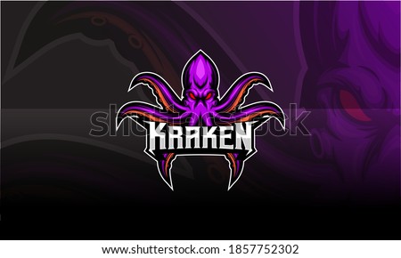Kraken octopus mascot vector. octopus logo esport team