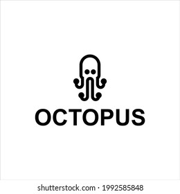 kraken octopus monster logo design vector