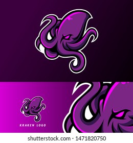 kraken octopus squid mascot sport esport logo template for team, personal, club