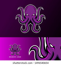 Kraken octopus squid mascot sport gaming esport logo template for squad team club