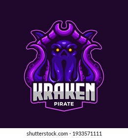 Kraken Pirate Octopus E-sports Mascot Logo Template