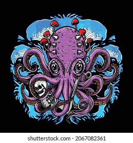 Kraken Squid Illustration Graphic Design Vector