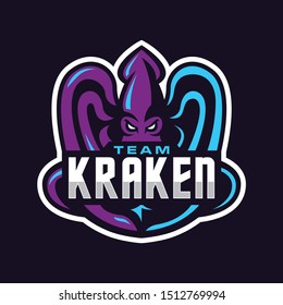 kraken team sport mascot logo