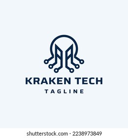 Kraken Tech Logo Template Design Vector Illustration