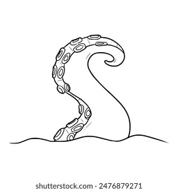 kraken tentacle illustration hand drawn outline vector