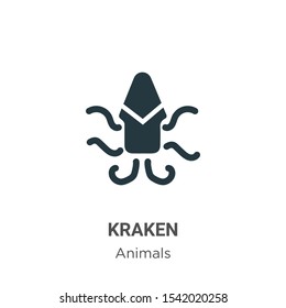 Kraken vector icon on white background. Flat vector kraken icon symbol sign from modern animals collection for mobile concept and web apps design.