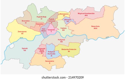 krakow administrative map