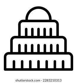 Krakow cathedral icon outline vector. Map polish. Skyline city