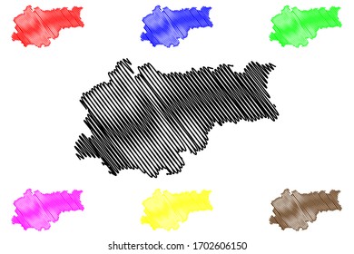 Krakow City (Republic of Poland) map vector illustration, scribble sketch City of Cracow map