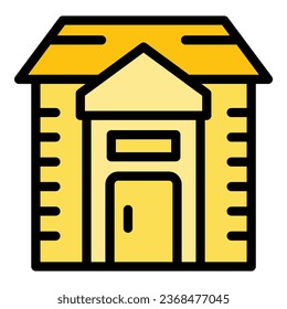 Krakow home icon outline vector. Polish map. Poland cracow color flat