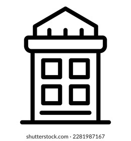 Krakau Haus Symbol Umriss Vektor. Karte Polens. Krakauer Skyline