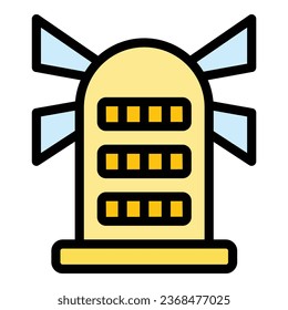 Krakow icon outline vector. Poland city. City map color flat