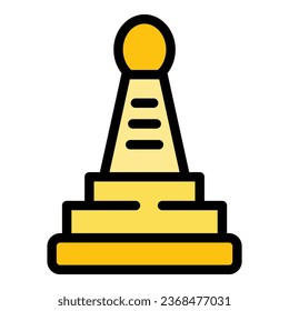 Krakow monument icon outline vector. Cracow poland. Map cathedral color flat