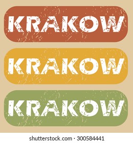 Krakow on colored background