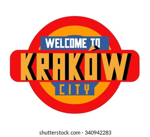 Krakow in poland is Beautiful city to visit on holiday, vector cartoon illustration