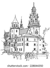 Krakow. Poland. The Wawel Cathedral, Katedra Wawelska in Polish, was the coronation site of Polish monarchs and remains Poland's most important national sanctuary.