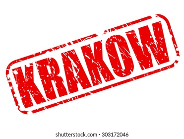 Krakow red stamp text on white