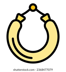 Krakow sausage icon outline vector. Polish map. Warshaw road color flat