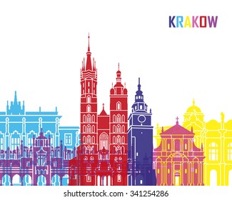 Línea de bocetos de Cracovia en archivo vectorial editable