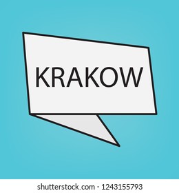 Krakow Word On Speech Bubble Vector Stock Vector (Royalty Free ...