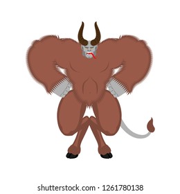 Krampus. Anti Santa Claus for bad kids. Scary horned monster. Merry christmas illustration vector
