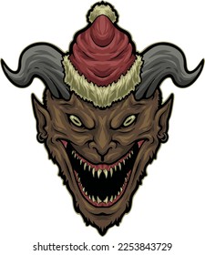 krampus head vector in eps format file