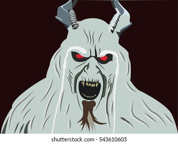 Krampus realistic vector illustration isolated