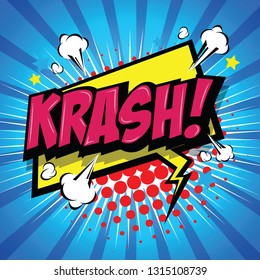 krash! Comic Speech Bubble, Cartoon. art and illustration vector file.