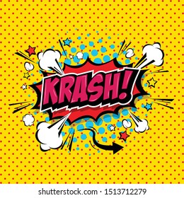 krash! Comic Speech Bubble, Cartoon. art and illustration vector file.