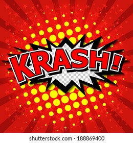 krash! - Comic Speech Bubble, Cartoon. 