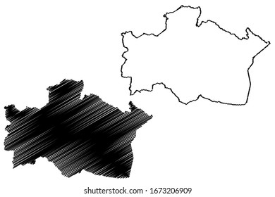 Kraslava Municipality (Republic of Latvia, Administrative divisions of Latvia, Municipalities and their territorial units) map vector illustration, scribble sketch Kraslava map