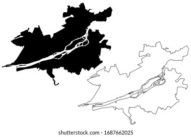 Krasnoyarsk City (Russian Federation, Russia) Map Vector Illustration, Scribble Sketch City Of Krasnoyarsk Map