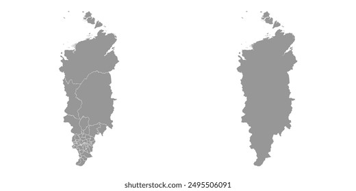 Krasnoyarsk Krai map, administrative division of Russia. Vector illustration.