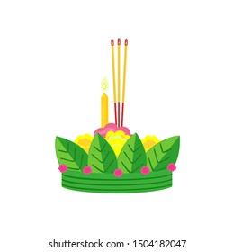 Krathong in Loy  Krathong festivel  vector