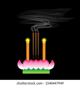 Krathong - Thai water floating lantern to respect water spirit in 12th month of Lunar calendar.