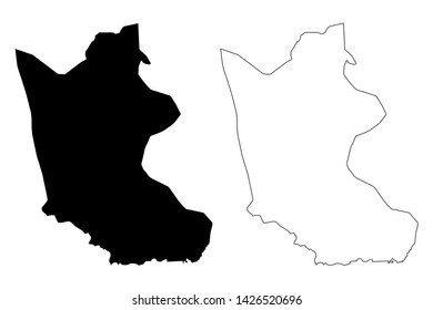 Kratie Province (Kingdom of Cambodia, Kampuchea, Provinces of Cambodia) map vector illustration, scribble sketch Kraches map