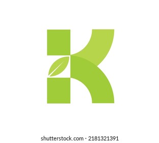 Kratom. leaves. K letter logo natural K logo.  natural k. Herbal Natural Tea.