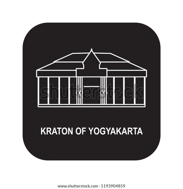 Kraton Yogyakarta Icon Black Background Stock Vector Royalty Free