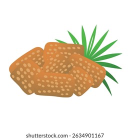 krayasart traditional thai dessert vector flat illustration.