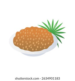krayasart traditional thai dessert vector flat illustration.