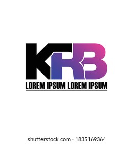 KRB letter monogram logo design vector