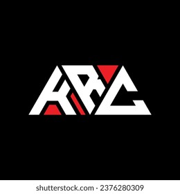 KRC triangle letter logo design with triangle shape. KRC triangle logo design monogram. KRC triangle vector logo template with red color. KRC triangular logo Simple, Elegant, and Luxurious design.