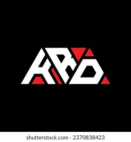 KRD triangle letter logo design with triangle shape. KRD triangle logo design monogram. KRD triangle vector logo template with red color. KRD triangular logo Simple, Elegant, and Luxurious design.