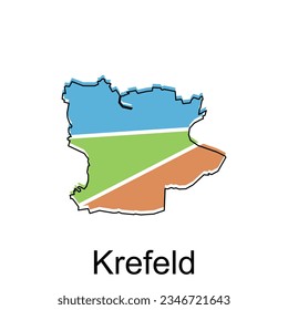 Krefeld City Map illustration. Simplified map of Germany Country vector design template