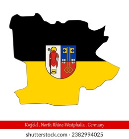 Krefeld Flag - North Rhine-Westphalia,Germany (EPS)